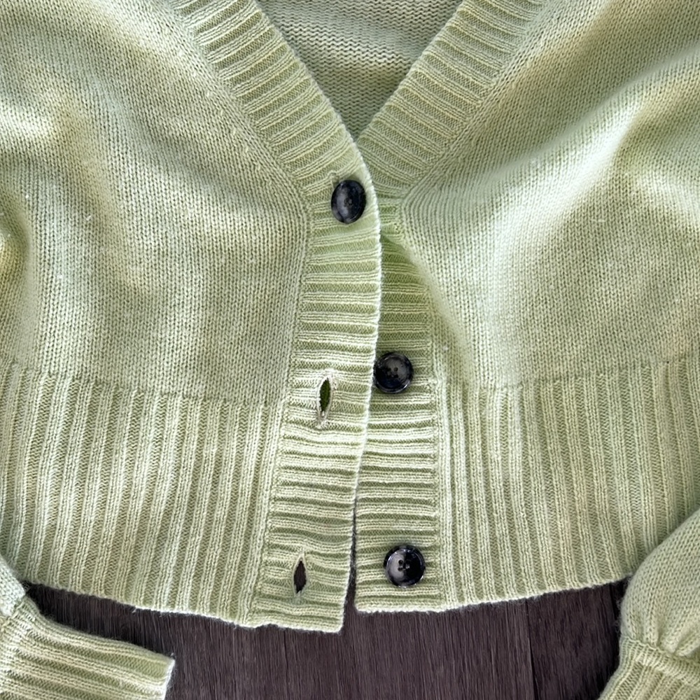 Elyse Walker Lime Green Cashmere Cardigan - Picture 3 of 4
